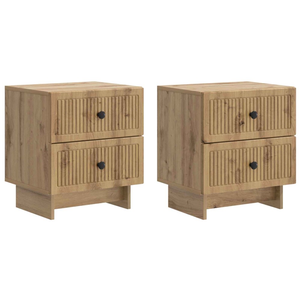 vidaXL Κομοδίνο 2 τμχ. Artisan Δρυς 43 x 34,5 x 47,5 εκ