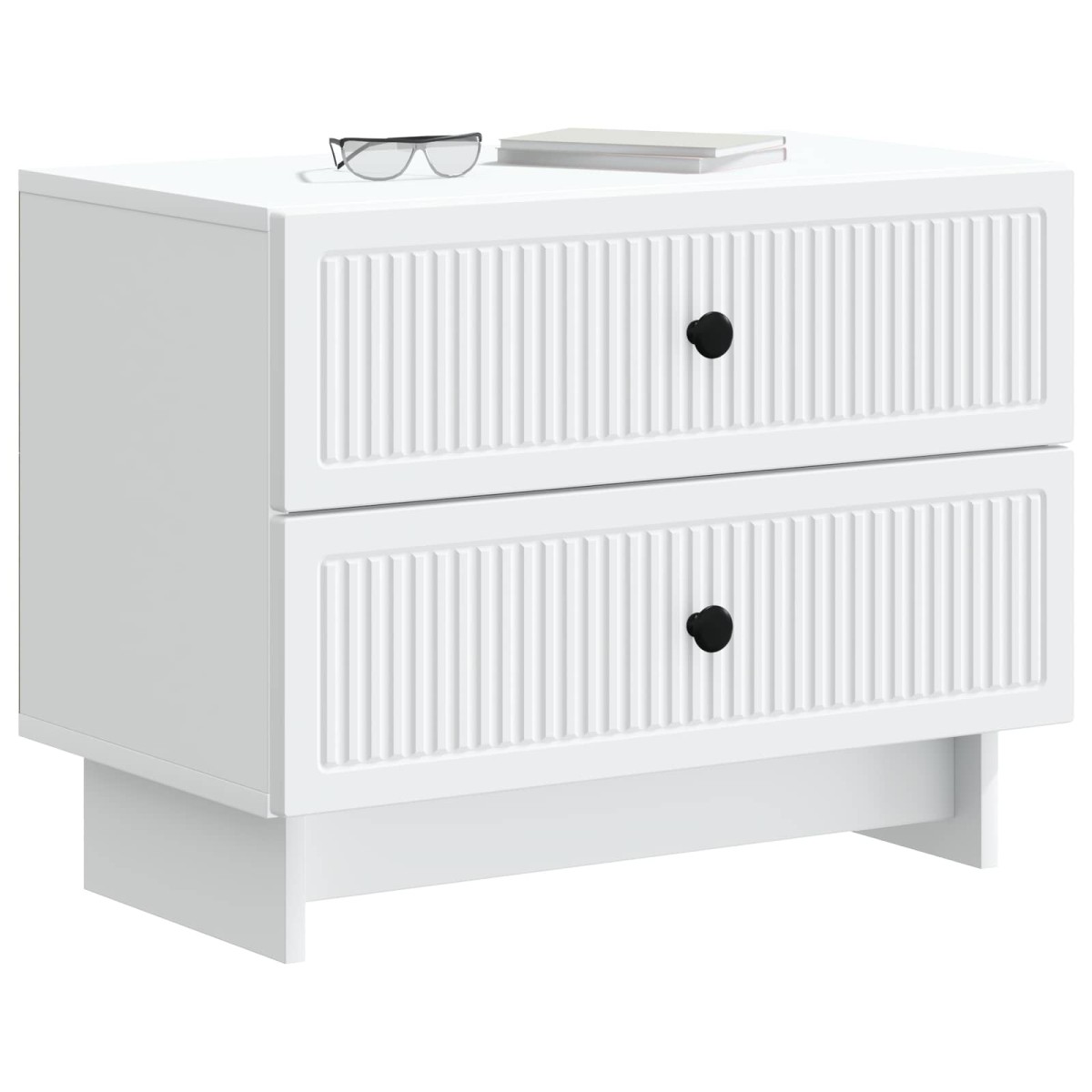 vidaXL Κομοδίνο Λευκό 62 x 34,5 x 47,5 εκ Επεξεργασμένο Ξύλο
