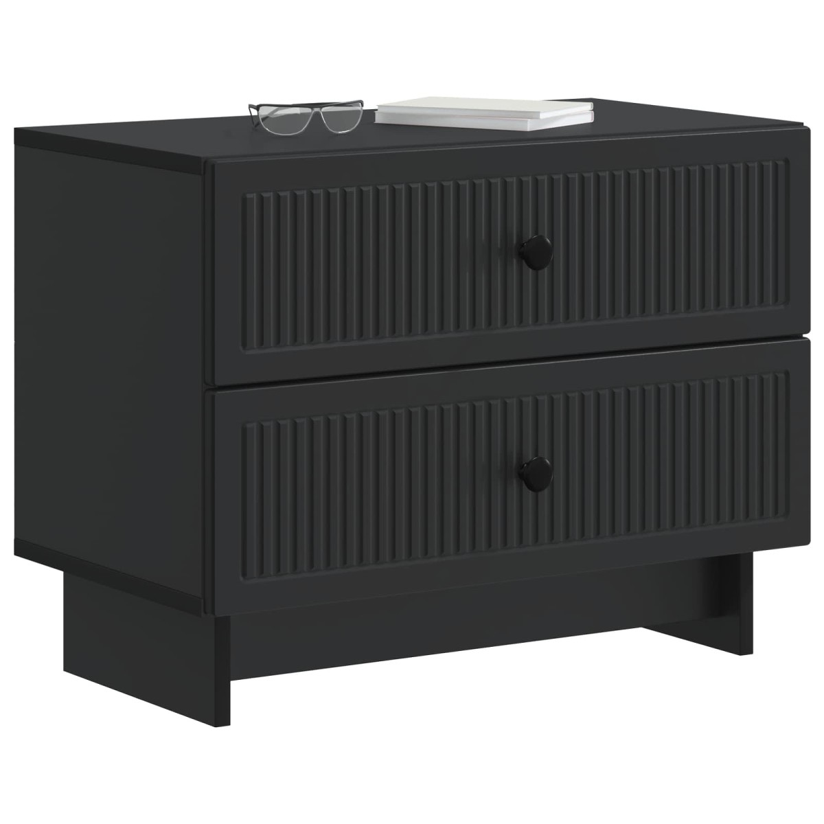 vidaXL Κομοδίνο Μαύρο 62 x 34,5 x 47,5 εκ Επεξεργασμένο Ξύλο