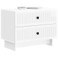 vidaXL Κομοδίνο Γυαλιστερό Λευκό 62 x 34,5 x 47,5 εκ