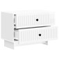 vidaXL Κομοδίνο Γυαλιστερό Λευκό 62 x 34,5 x 47,5 εκ
