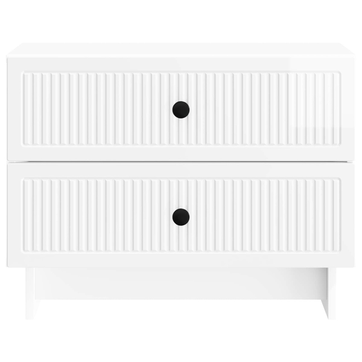 vidaXL Κομοδίνο Γυαλιστερό Λευκό 62 x 34,5 x 47,5 εκ
