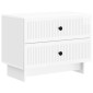 vidaXL Κομοδίνο Γυαλιστερό Λευκό 62 x 34,5 x 47,5 εκ