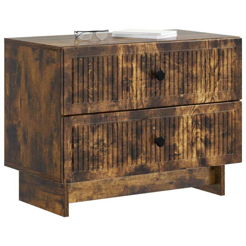 vidaXL Κομοδίνο Καπνισμένο Ξύλο Δρυός 62 x 34,5 x 47,5 εκ