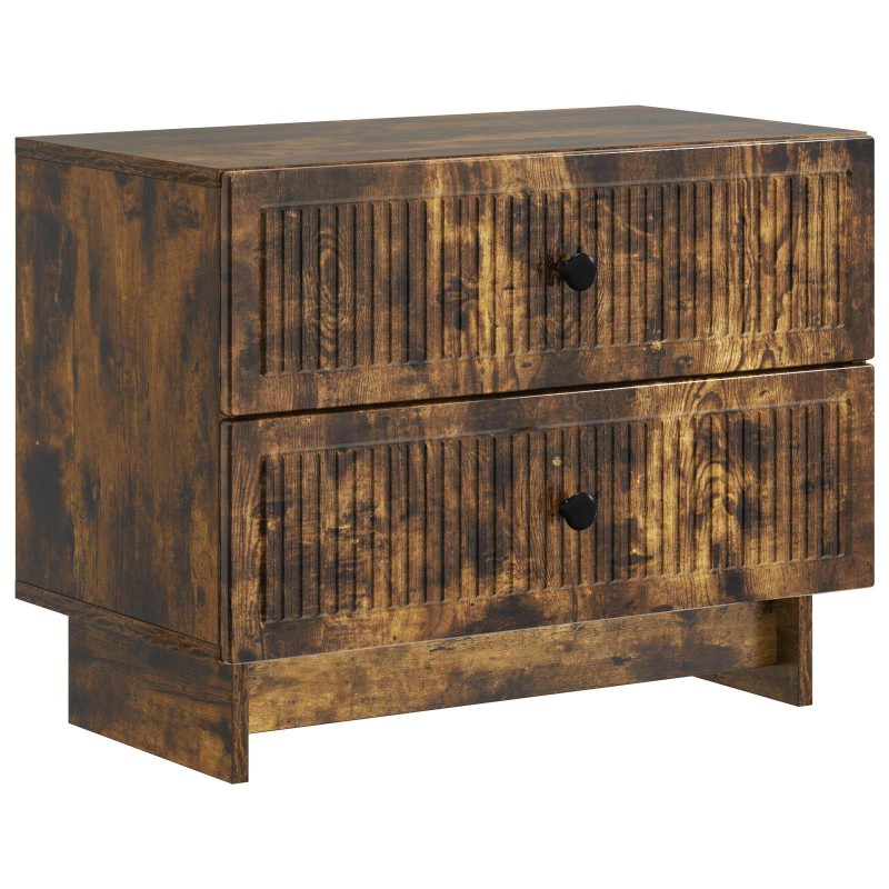 vidaXL Κομοδίνο Καπνισμένο Ξύλο Δρυός 62 x 34,5 x 47,5 εκ
