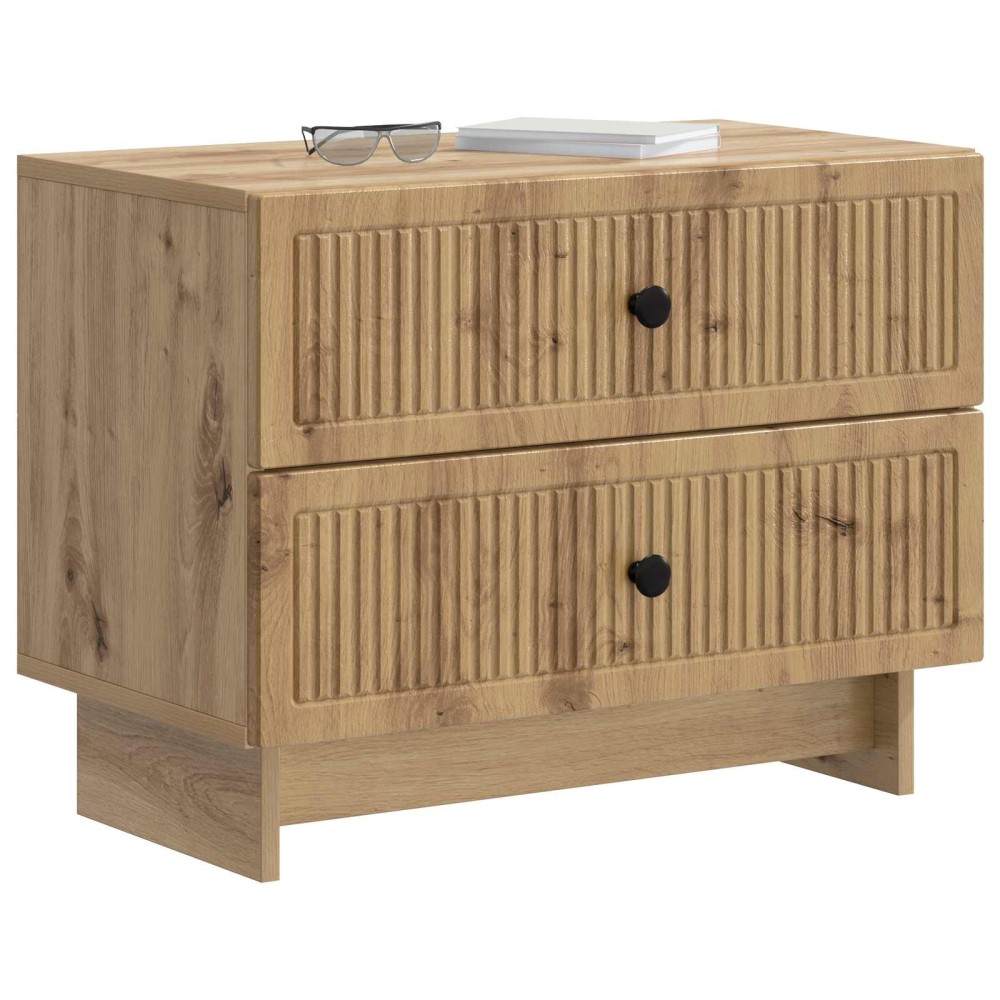 vidaXL Κομοδίνο Artisan Δρυς 62 x 34,5 x 47,5 εκ Επεξεργασμένο Ξύλο