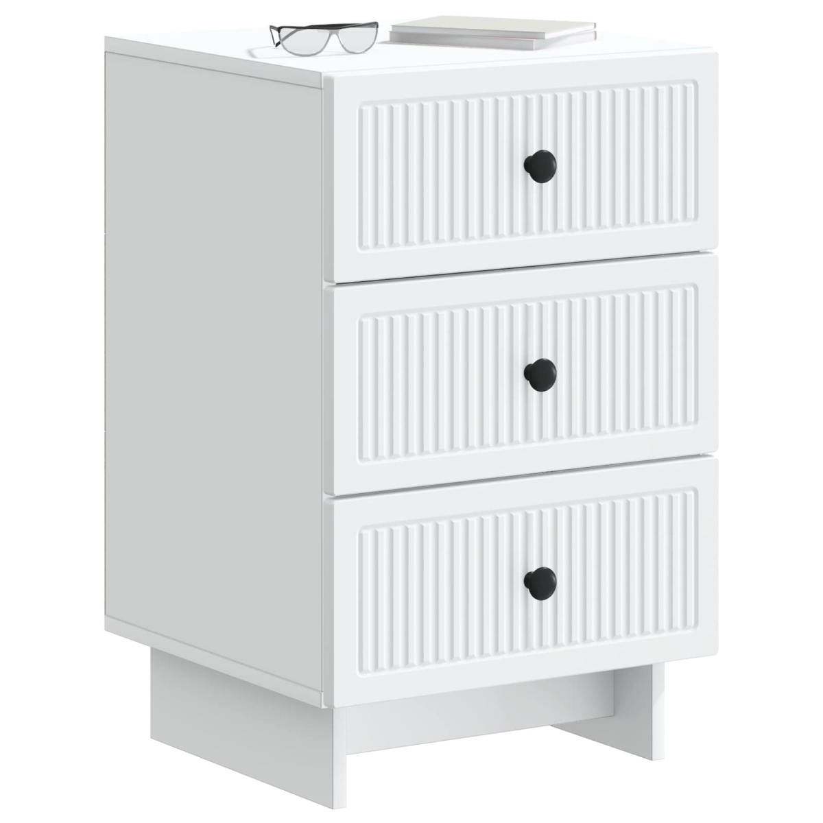 vidaXL Κομοδίνο με συρτάρι Λευκό 43 x 41 x 66,5 εκ. Επεξεργασμένο Ξύλο