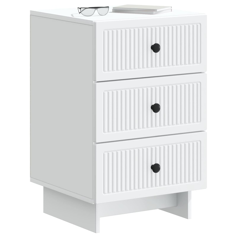 vidaXL Κομοδίνο με συρτάρι Λευκό 43 x 41 x 66,5 εκ. Επεξεργασμένο Ξύλο