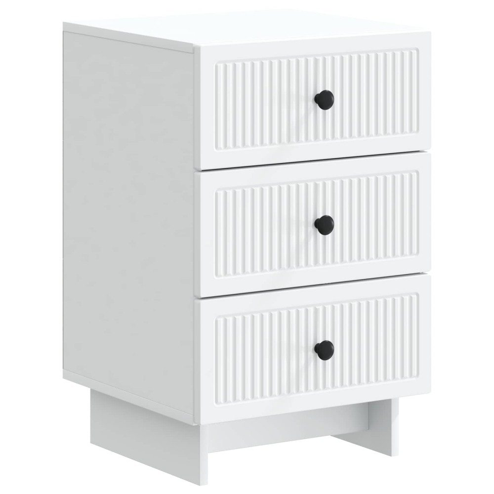 vidaXL Κομοδίνο με συρτάρι Λευκό 43 x 41 x 66,5 εκ. Επεξεργασμένο Ξύλο