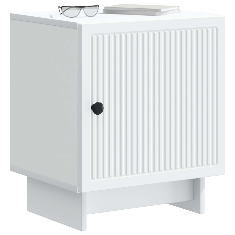 vidaXL Κομοδίνο Λευκό 43 x 34,5 x 50 εκ Επεξεργασμένο Ξύλο
