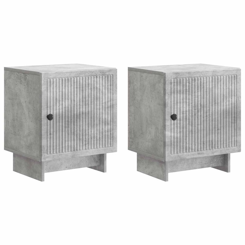 vidaXL Κομοδίνο 2 τμχ. Γκρι Σκυροδέματος 43 x 34,5 x 50 εκ