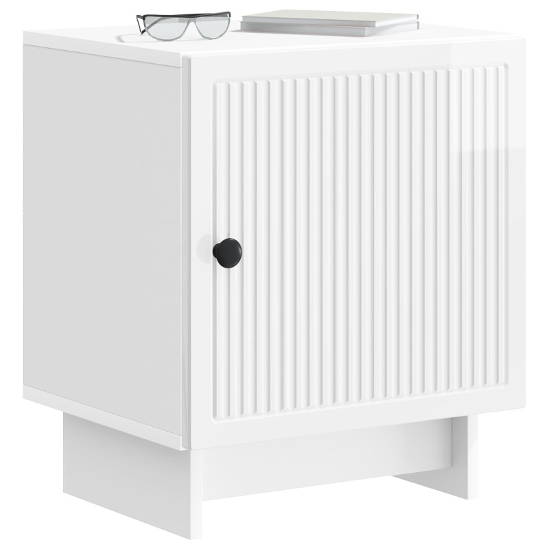 vidaXL Κομοδίνο 2 τμχ. Γυαλιστερό Λευκό 43 x 34,5 x 50 εκ