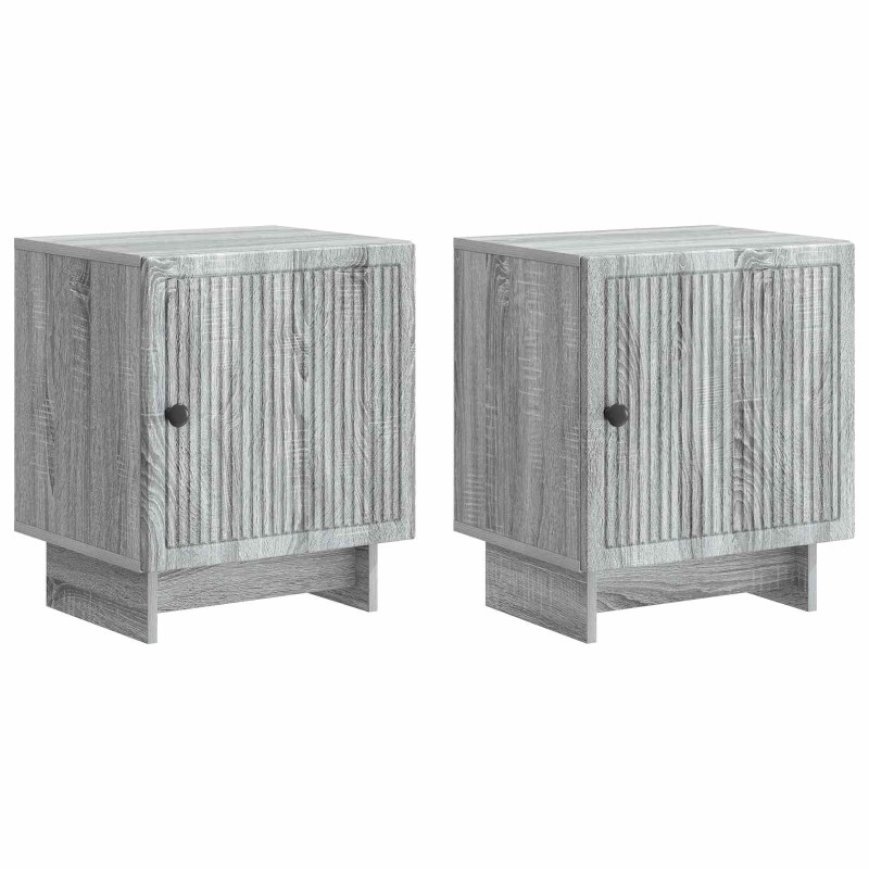 vidaXL Κομοδίνο 2 τμχ. Γκρι Sonoma 43 x 34,5 x 50 εκ