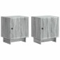 vidaXL Κομοδίνο 2 τμχ. Γκρι Sonoma 43 x 34,5 x 50 εκ
