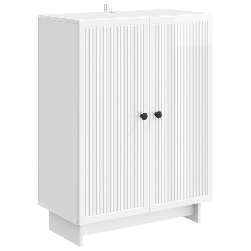 vidaXL Πλαϊνό γραφείο Γυαλιστερό Λευκό 66 x 34,5 x 90 εκ