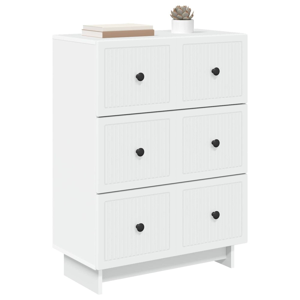 vidaXL Ντουλάπι με Συρτάρια Λευκό 66 x 34,5 x 90 εκ Επεξεργασμένο Ξύλο