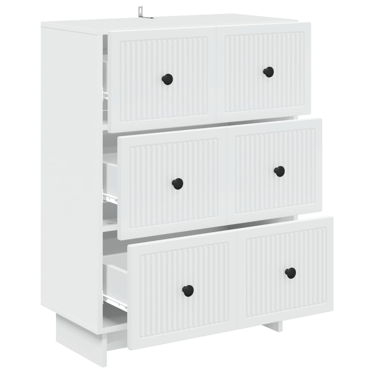 vidaXL Ντουλάπι με Συρτάρια Λευκό 66 x 34,5 x 90 εκ Επεξεργασμένο Ξύλο
