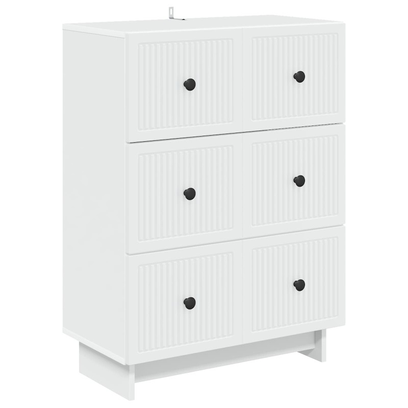 vidaXL Ντουλάπι με Συρτάρια Λευκό 66 x 34,5 x 90 εκ Επεξεργασμένο Ξύλο