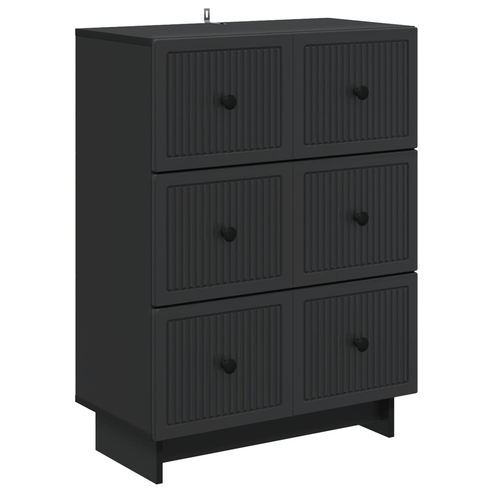 vidaXL Ντουλάπι με Συρτάρια Μαύρο 66 x 34,5 x 90 εκ Επεξεργασμένο Ξύλο