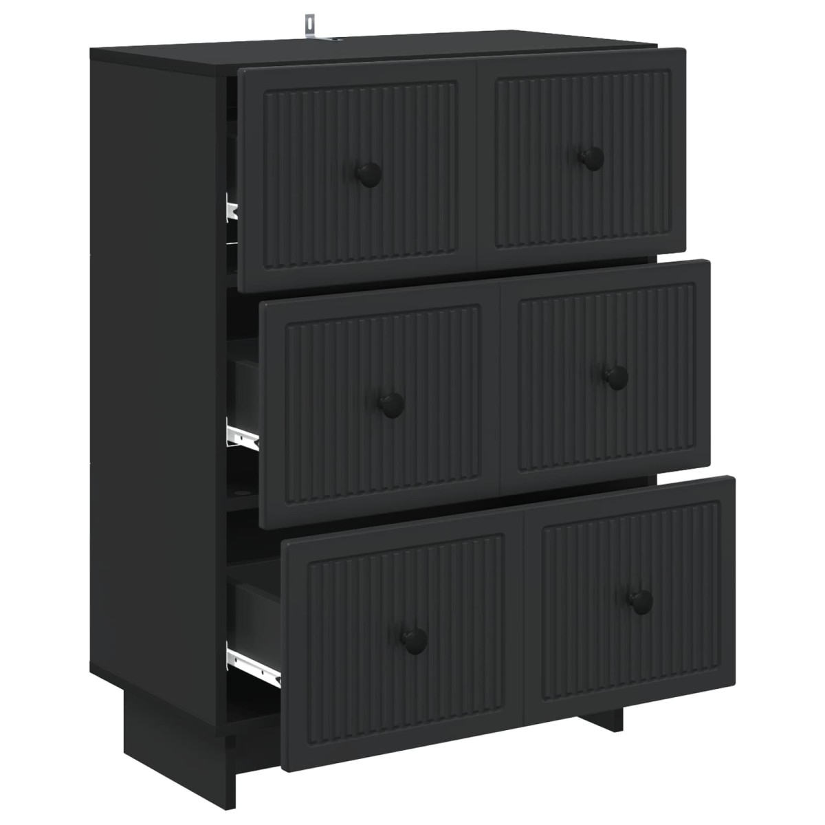 vidaXL Ντουλάπι με Συρτάρια Μαύρο 66 x 34,5 x 90 εκ Επεξεργασμένο Ξύλο