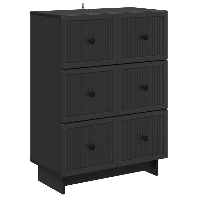 vidaXL Ντουλάπι με Συρτάρια Μαύρο 66 x 34,5 x 90 εκ Επεξεργασμένο Ξύλο