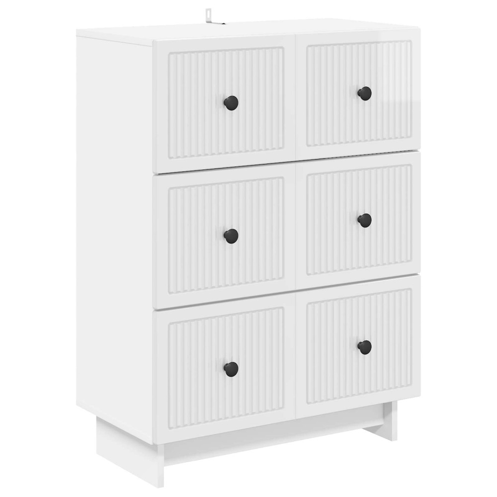 vidaXL Ντουλάπι με Συρτάρια Γυαλιστερό Λευκό 66 x 34,5 x 90 εκ