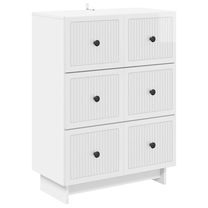 vidaXL Ντουλάπι με Συρτάρια Γυαλιστερό Λευκό 66 x 34,5 x 90 εκ