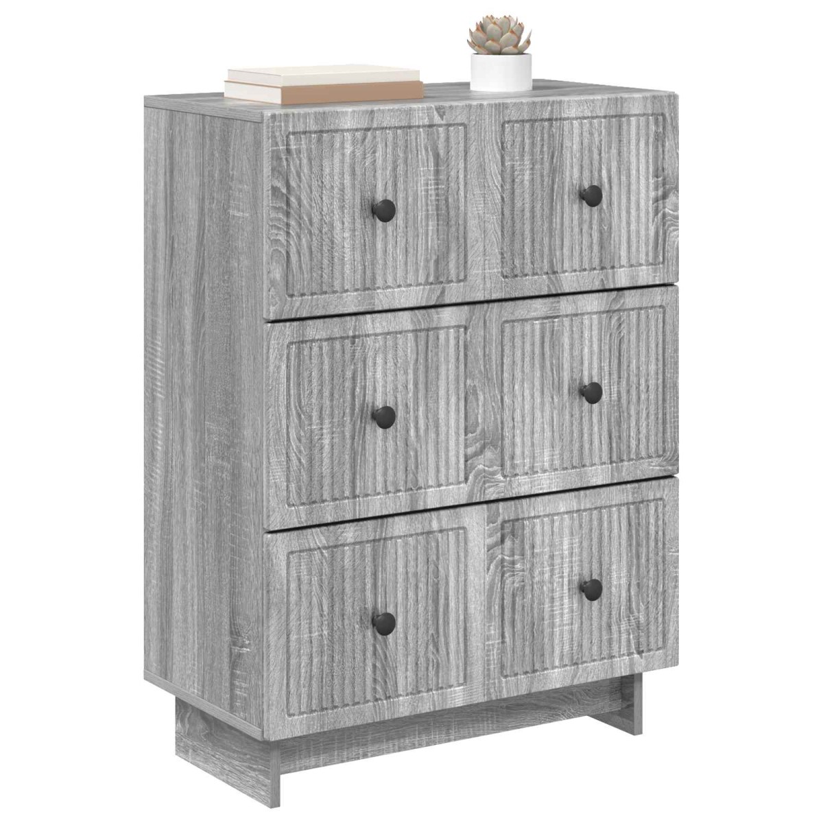 vidaXL Ντουλάπι με Συρτάρια Γκρι Sonoma 66 x 34,5 x 90 εκ