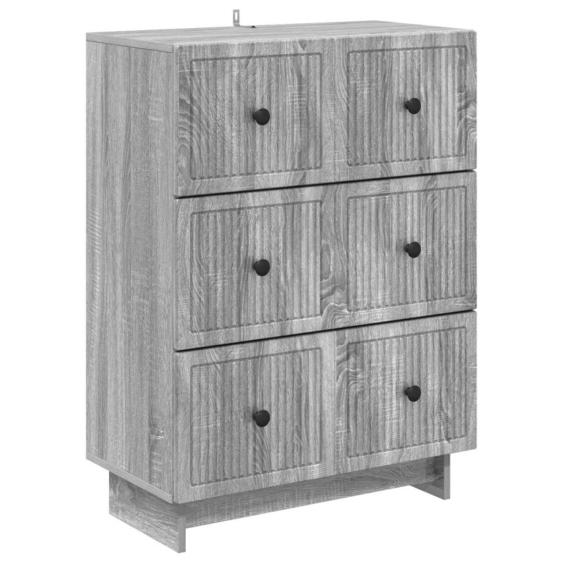 vidaXL Ντουλάπι με Συρτάρια Γκρι Sonoma 66 x 34,5 x 90 εκ