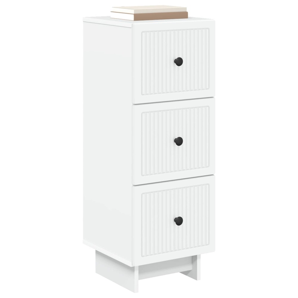 vidaXL Ντουλάπι με Συρτάρια Λευκό 33 x 34,5 x 90 εκ Επεξεργασμένο Ξύλο