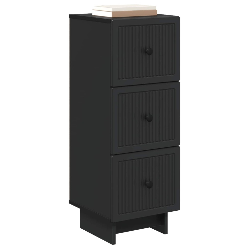 vidaXL Ντουλάπι με Συρτάρια Μαύρο 33 x 34,5 x 90 εκ Επεξεργασμένο Ξύλο