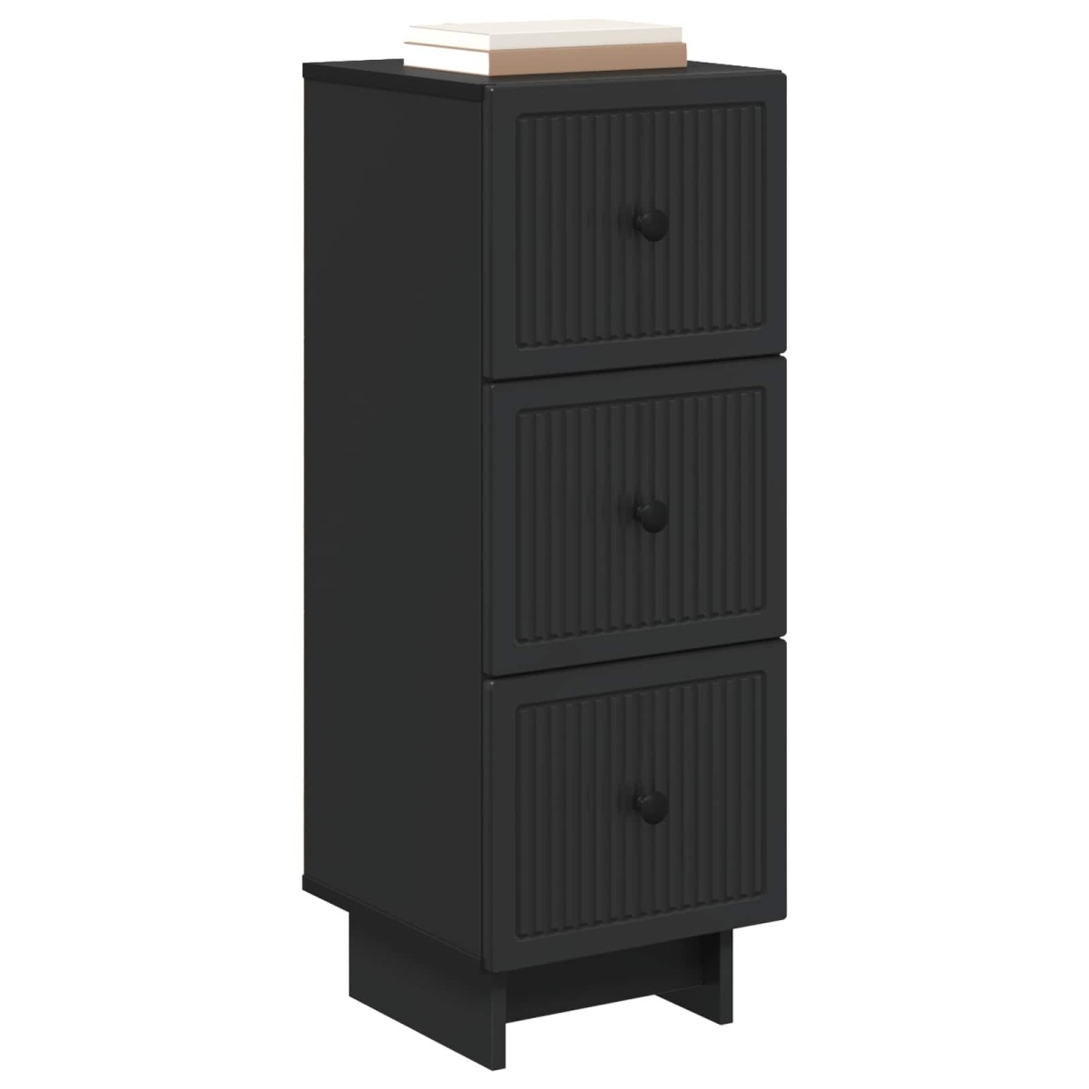 vidaXL Ντουλάπι με Συρτάρια Μαύρο 33 x 34,5 x 90 εκ Επεξεργασμένο Ξύλο