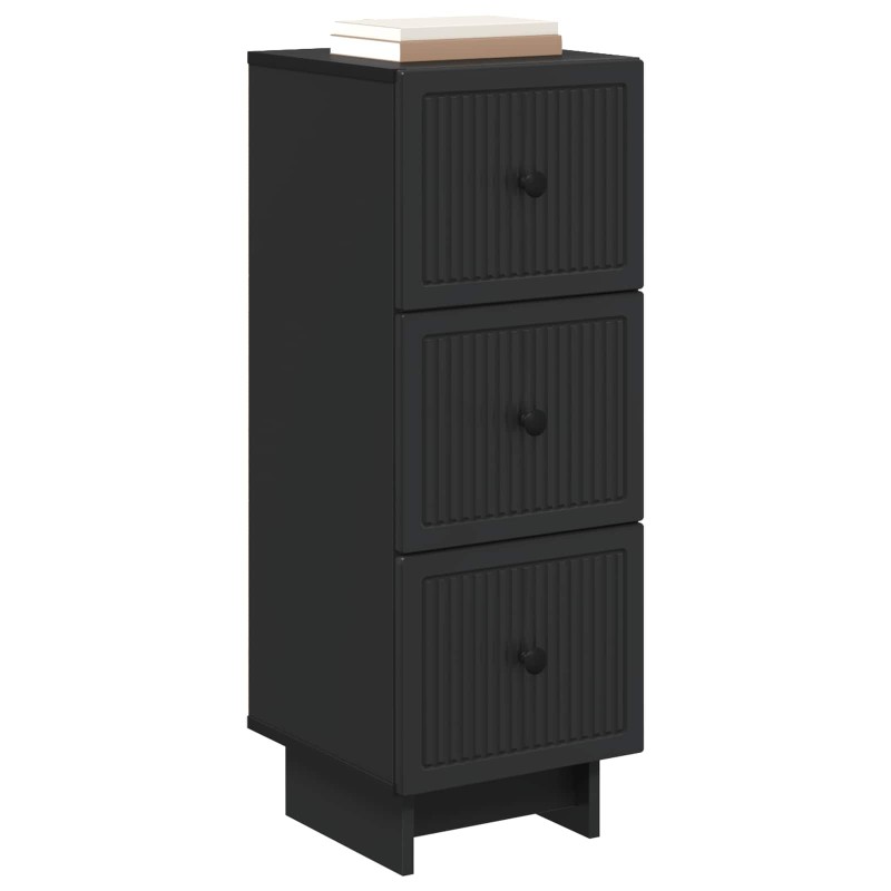 vidaXL Ντουλάπι με Συρτάρια Μαύρο 33 x 34,5 x 90 εκ Επεξεργασμένο Ξύλο