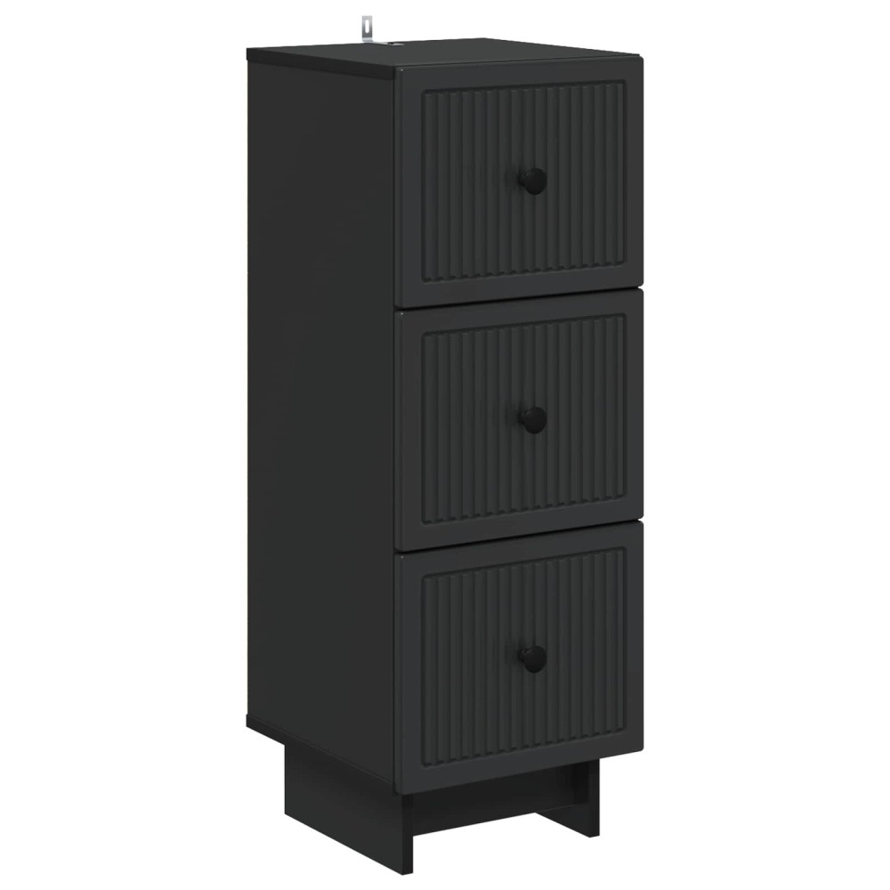 vidaXL Ντουλάπι με Συρτάρια Μαύρο 33 x 34,5 x 90 εκ Επεξεργασμένο Ξύλο