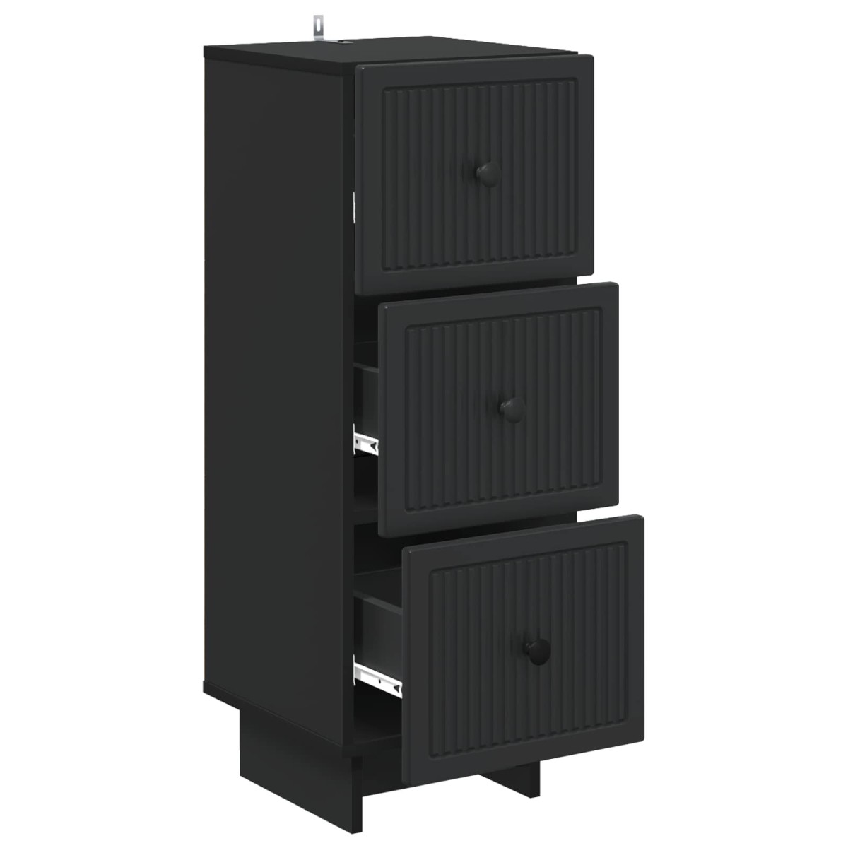 vidaXL Ντουλάπι με Συρτάρια Μαύρο 33 x 34,5 x 90 εκ Επεξεργασμένο Ξύλο