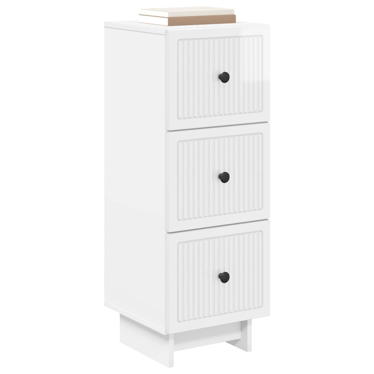vidaXL Ντουλάπι με Συρτάρια Γυαλιστερό Λευκό 33 x 34,5 x 90 εκ