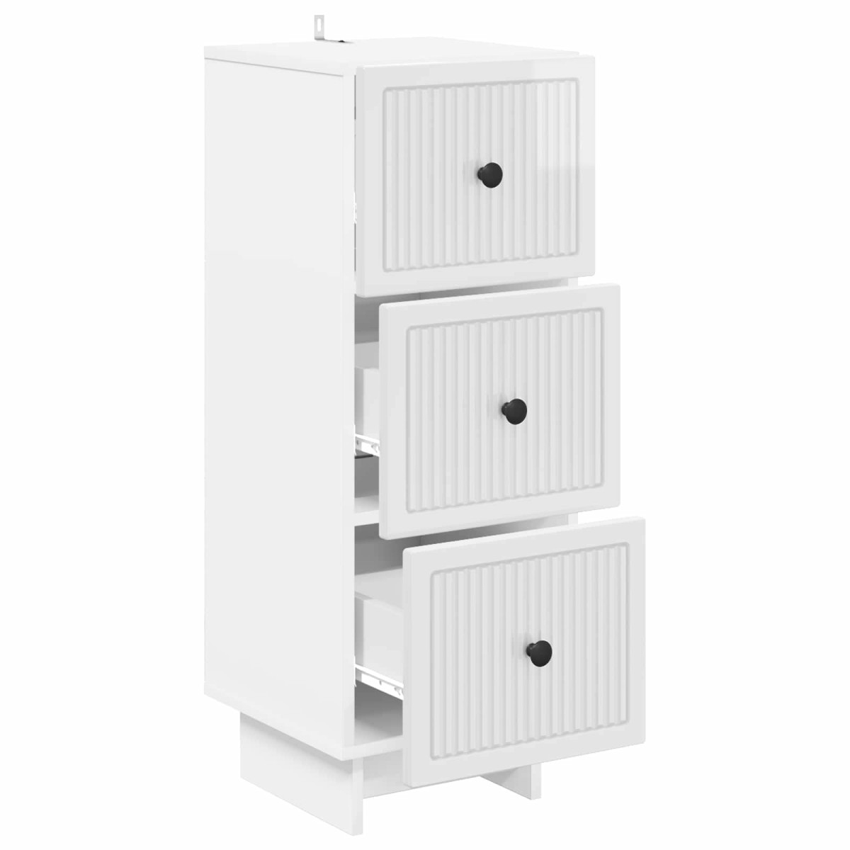 vidaXL Ντουλάπι με Συρτάρια Γυαλιστερό Λευκό 33 x 34,5 x 90 εκ