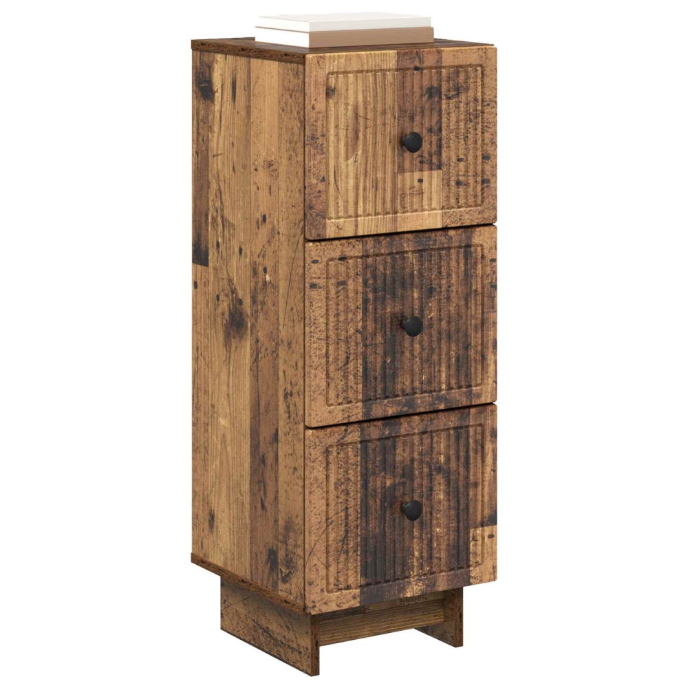 vidaXL Ντουλάπι με Συρτάρια Παλαιωμένο ξύλο 33 x 34,5 x 90 εκ