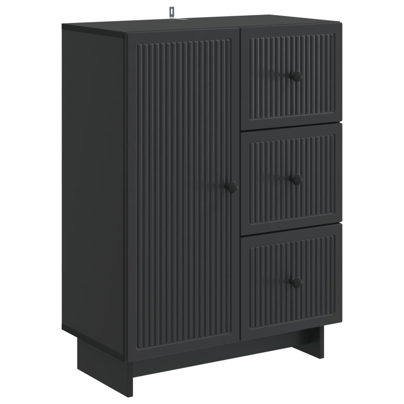 vidaXL Πλαϊνό γραφείο Μαύρο 66 x 34,5 x 90 εκ Επεξεργασμένο Ξύλο