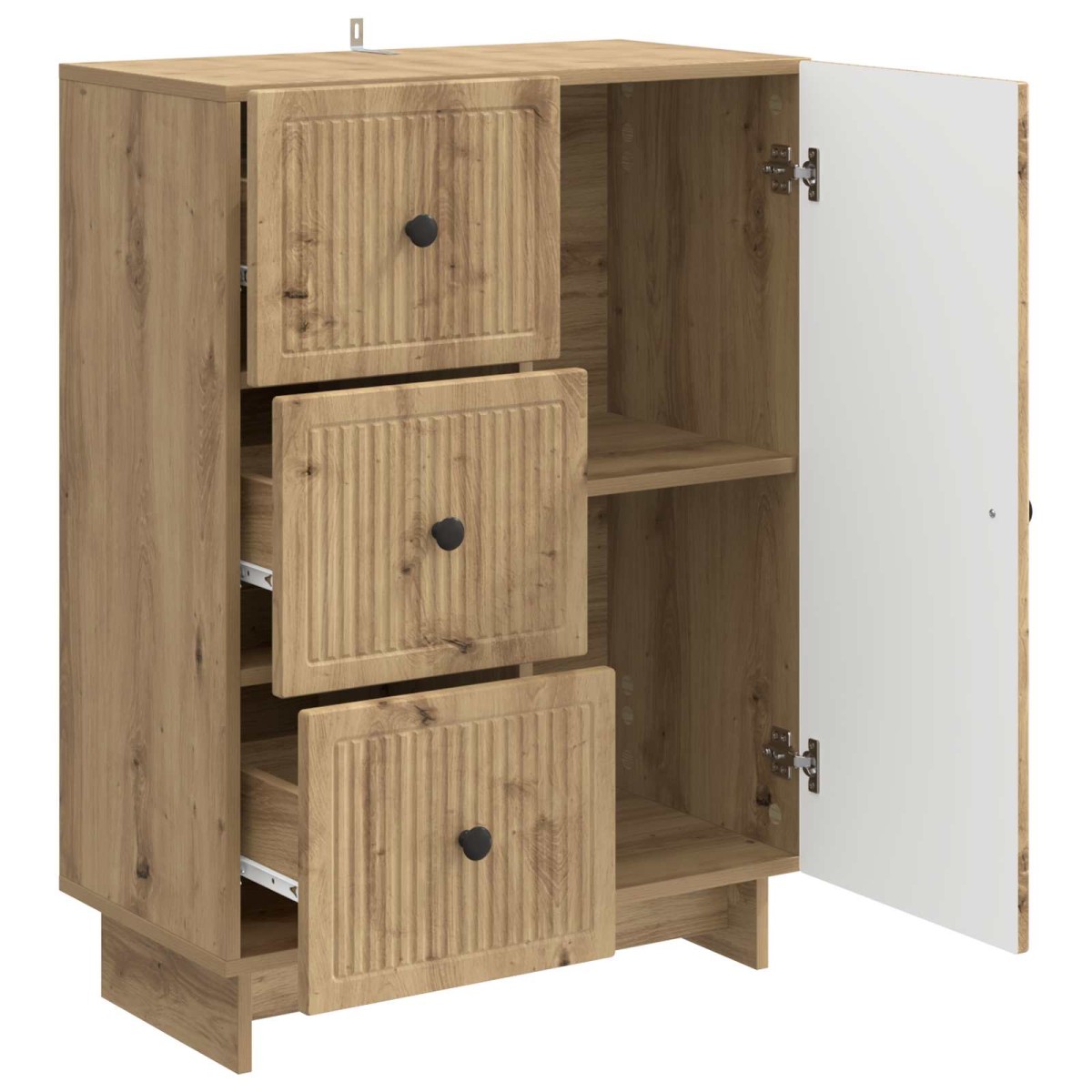 vidaXL Πλαϊνό γραφείο Artisan Δρυς 66 x 34,5 x 90 εκ