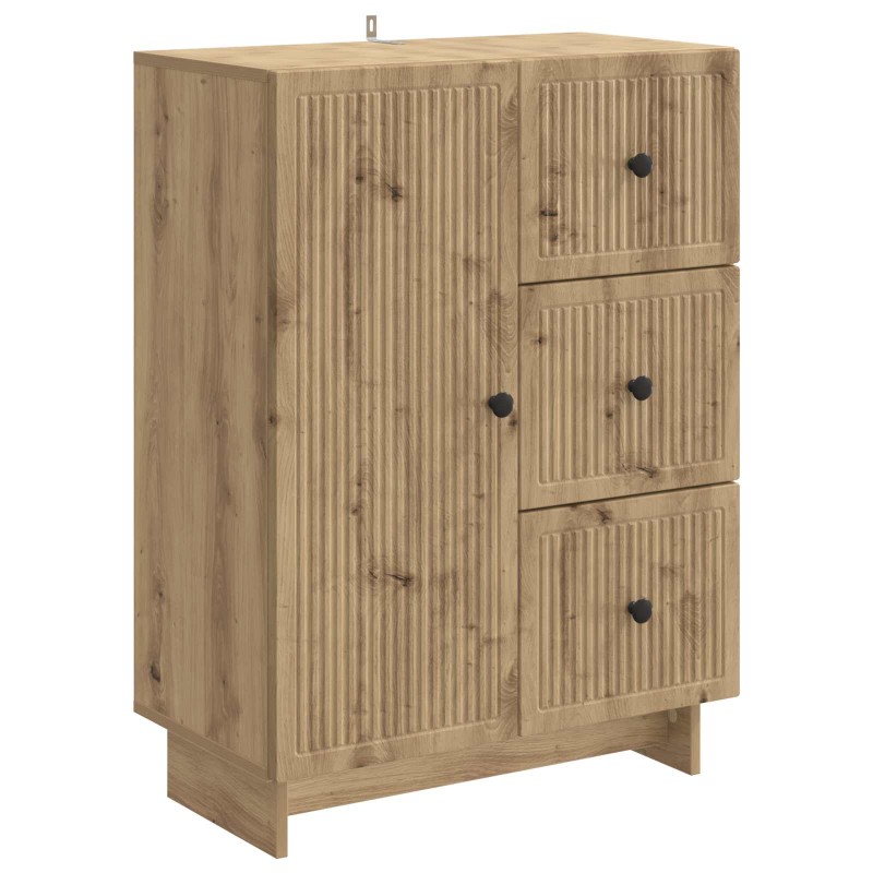 vidaXL Πλαϊνό γραφείο Artisan Δρυς 66 x 34,5 x 90 εκ