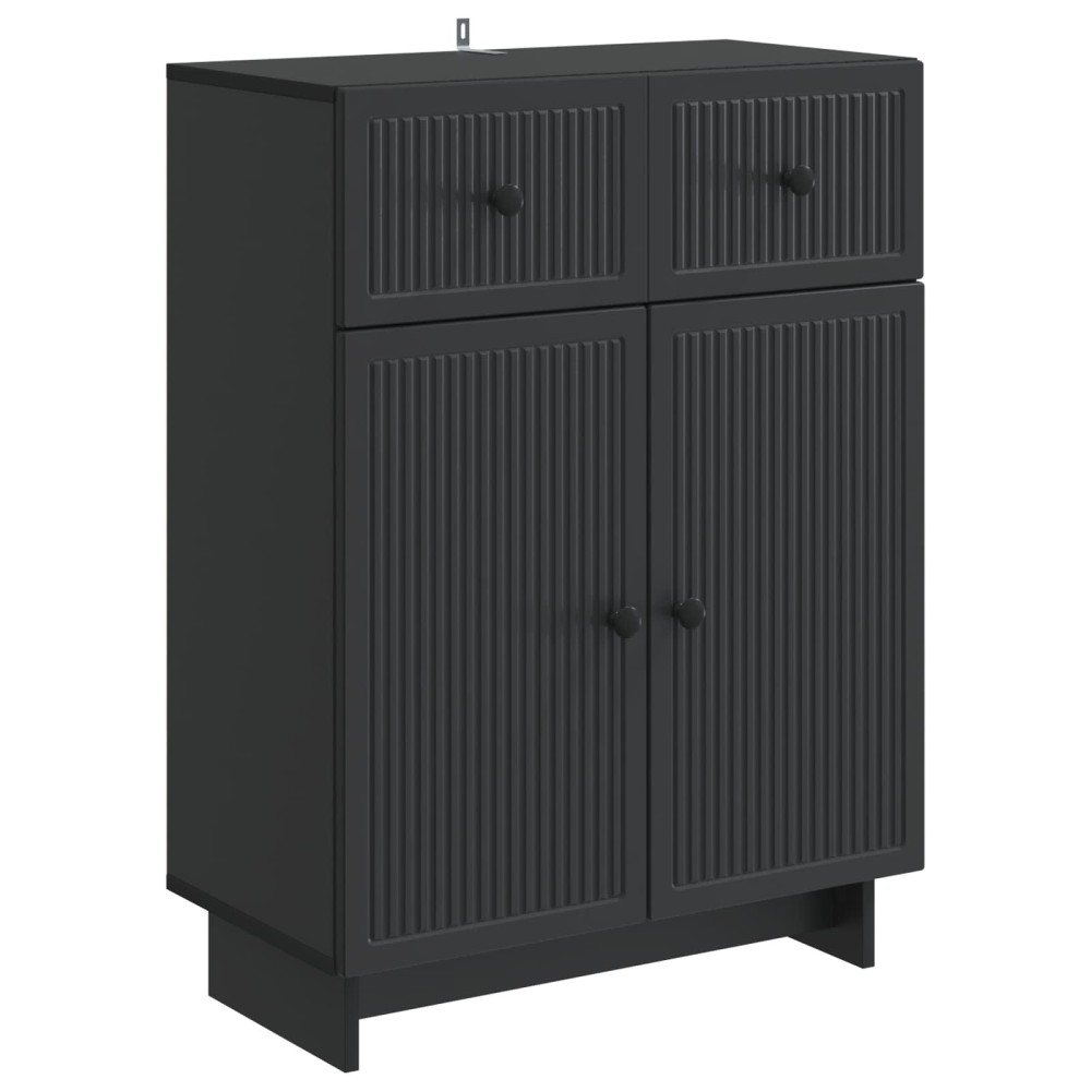 vidaXL Πλαϊνό γραφείο Μαύρο 66 x 34,5 x 90 εκ Επεξεργασμένο Ξύλο