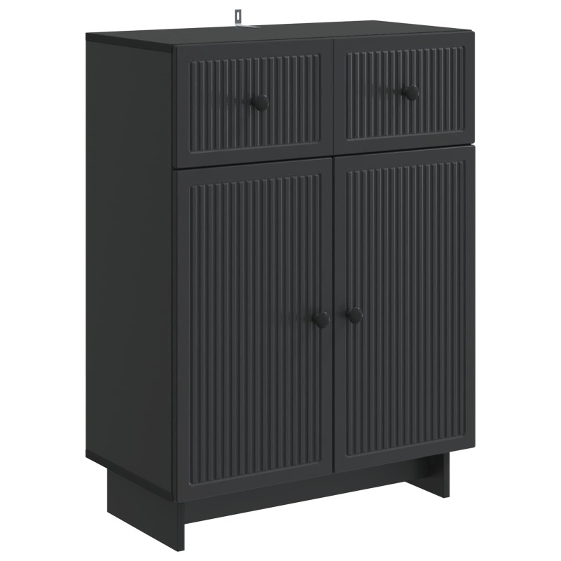 vidaXL Πλαϊνό γραφείο Μαύρο 66 x 34,5 x 90 εκ Επεξεργασμένο Ξύλο