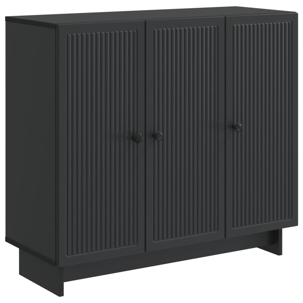 vidaXL Πλαϊνό γραφείο Μαύρο 89 x 34,5 x 80 εκ Επεξεργασμένο Ξύλο