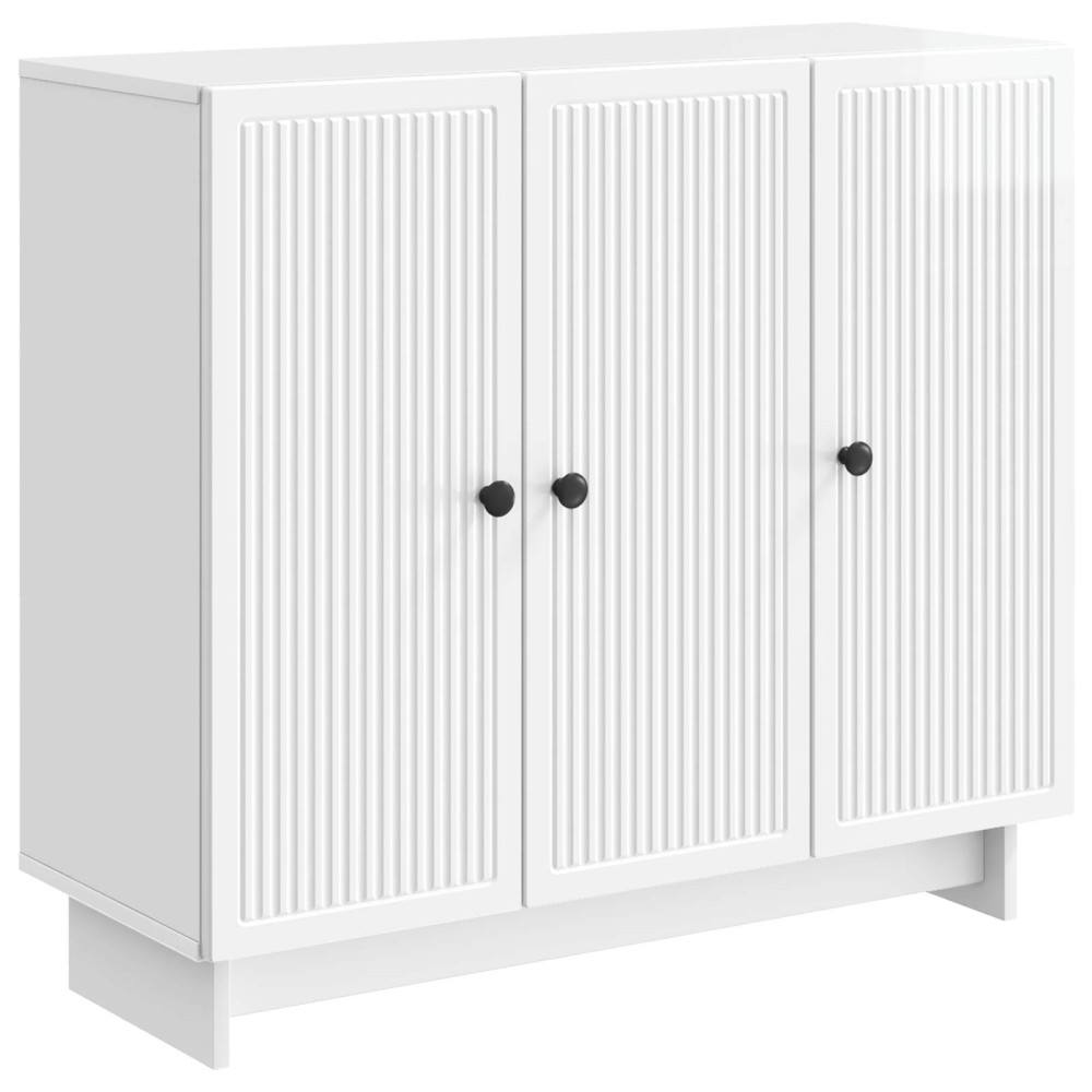 vidaXL Πλαϊνό γραφείο Γυαλιστερό Λευκό 89 x 34,5 x 80 εκ