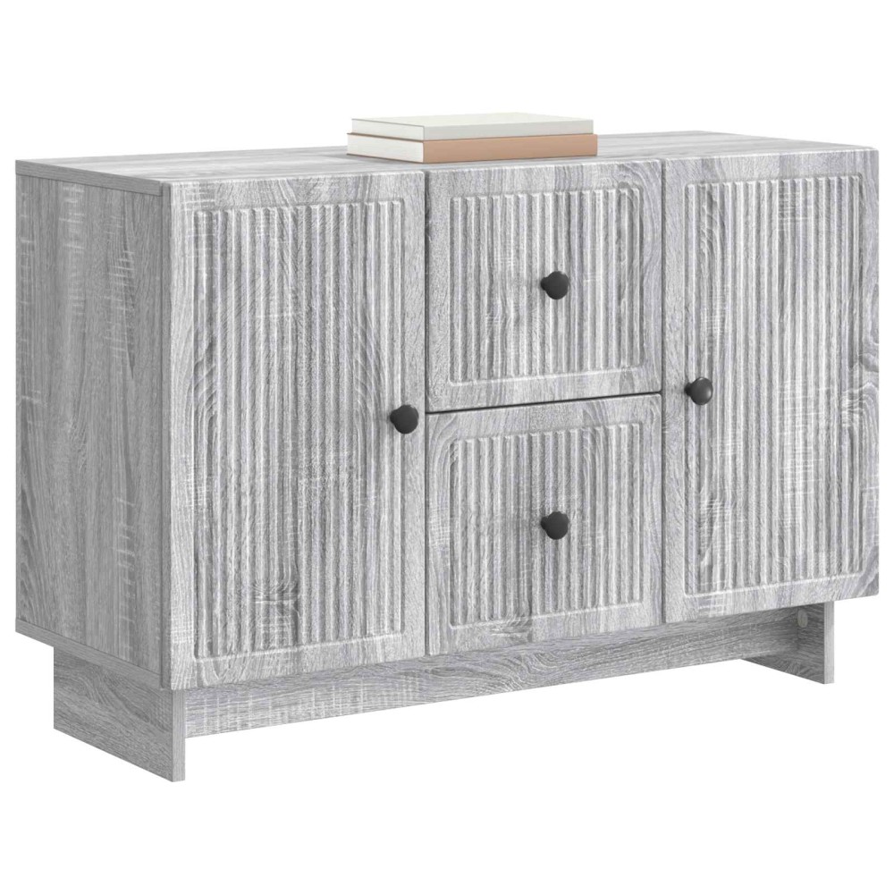 vidaXL Πλαϊνό γραφείο με συρτάρι Γκρι Sonoma 89 x 34,5 x 60 εκ.