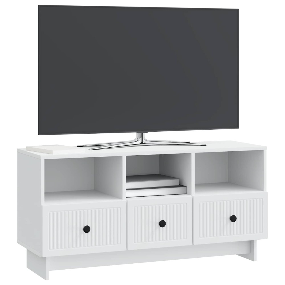 vidaXL Ντουλάπι TV Λευκό 102 x 34,5 x 50 εκ. Επεξεργασμένο Ξύλο