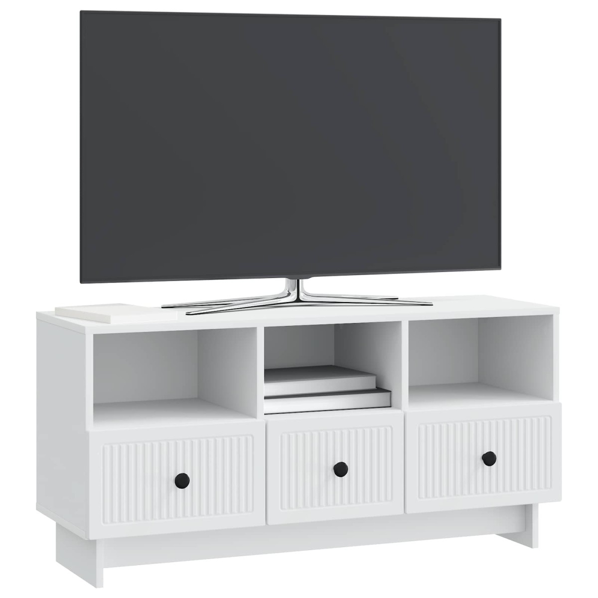 vidaXL Ντουλάπι TV Λευκό 102 x 34,5 x 50 εκ. Επεξεργασμένο Ξύλο