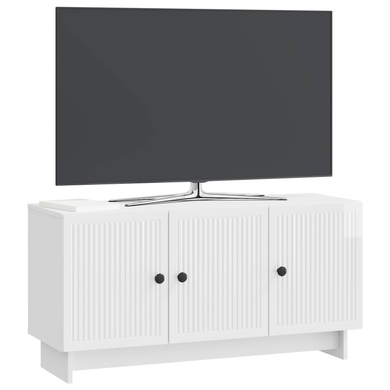 vidaXL Ντουλάπι TV Γυαλιστερό Λευκό 99 x 34,5 x 50 εκ.