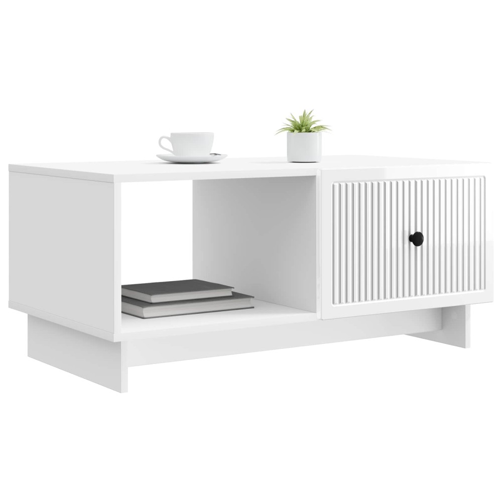 vidaXL Τραπεζάκι σαλονιού Γυαλιστερό Λευκό 90 x 50 x 40 cm